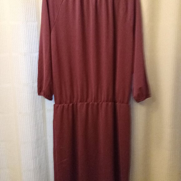 Talbot's Cranberry Dress L 3/4 Sleeve - Picture 4 of 7